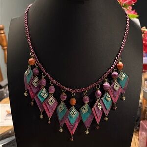 Colorful Metal Geometric Necklace